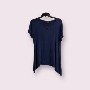 Rafaela Shark Bite Women’s Blouse Size XL Navy